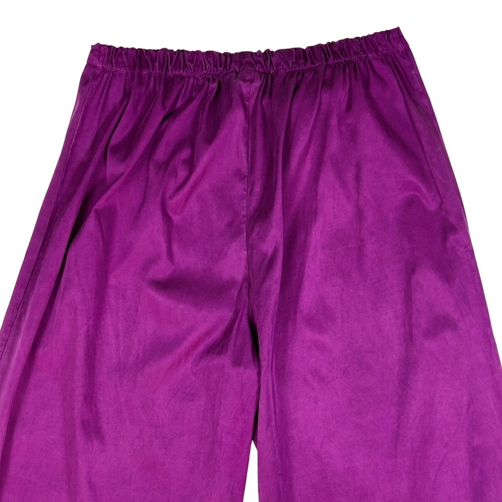 Bryn Walker Pants Womens M Wide Leg Silky Satin Cupro Lagenlook Purple Medium - Picture 7 of 12
